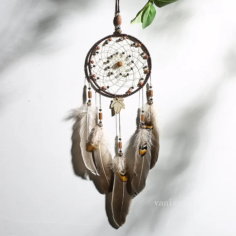 Arts et artisanat Dreamcatcher carillons éoliens à la main nordique Dream Catcher Net avec plumes perles décoration de la maison T2I53051