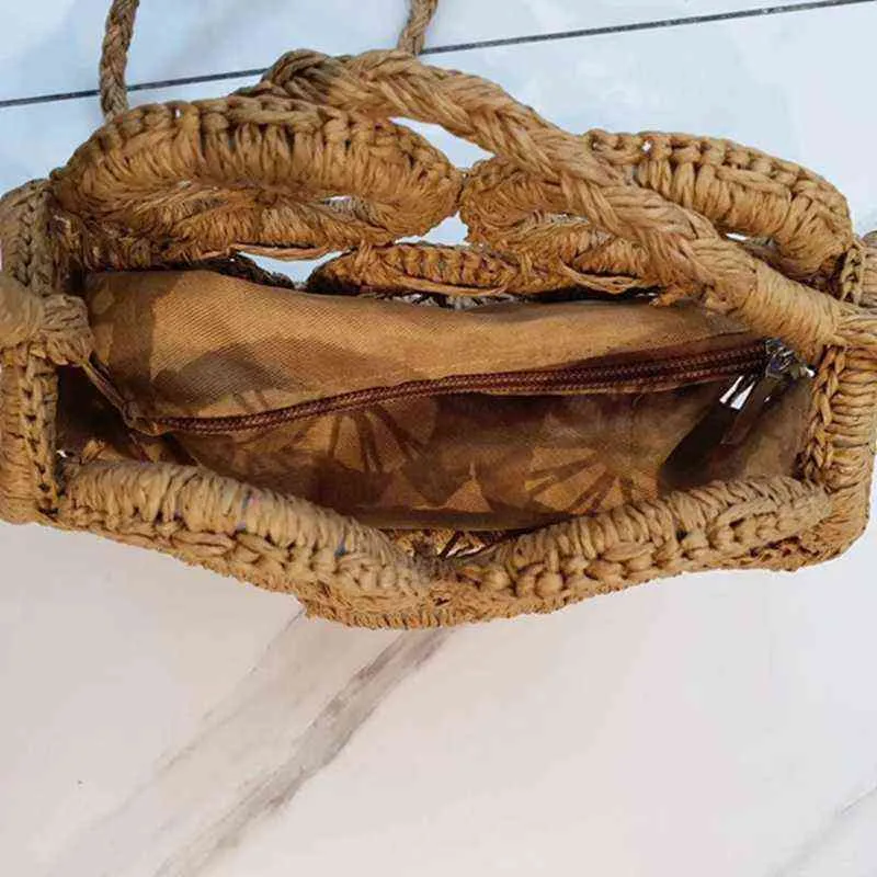Торговые сумки соломенный пляж ручной работы с круглым ротангом с оплеткой женские летние Bali Bohemia плечо пустоте
