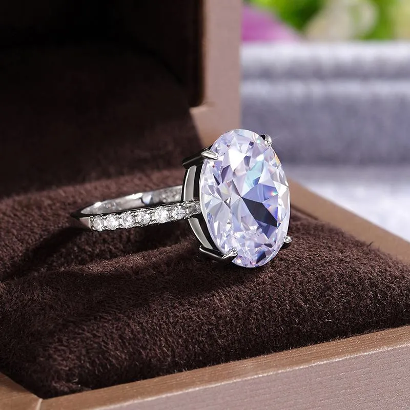 Klassische übergroße ovale glänzende Zirkonia-Ringe für Frauen, modischer Verlobungsschmuck, eleganter weiblicher Ehering, Fingerring267z