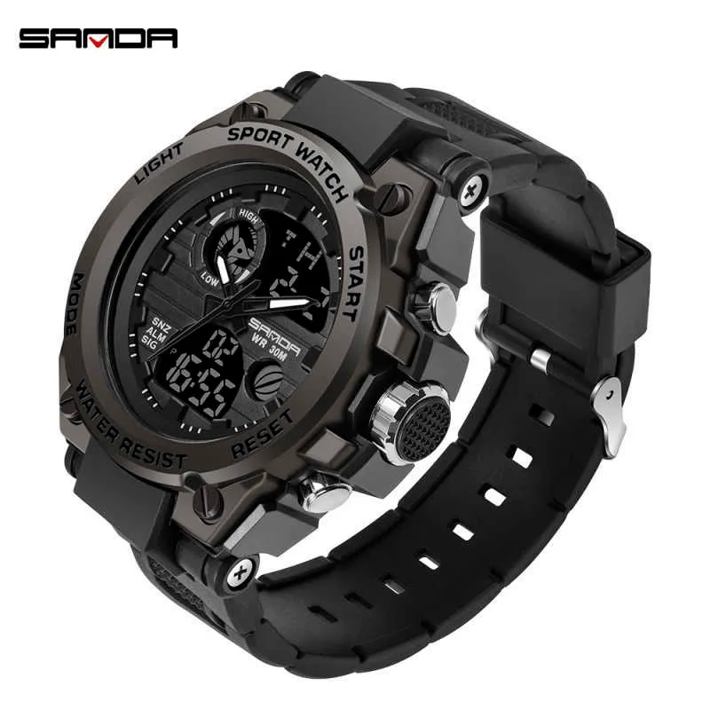 Sanda g Stil Männer Digitale Uhr Shock Militär Sport Uhren Wasserdichte Elektronische Armbanduhr Herren Uhr Relogio Masculino 739 Q02032