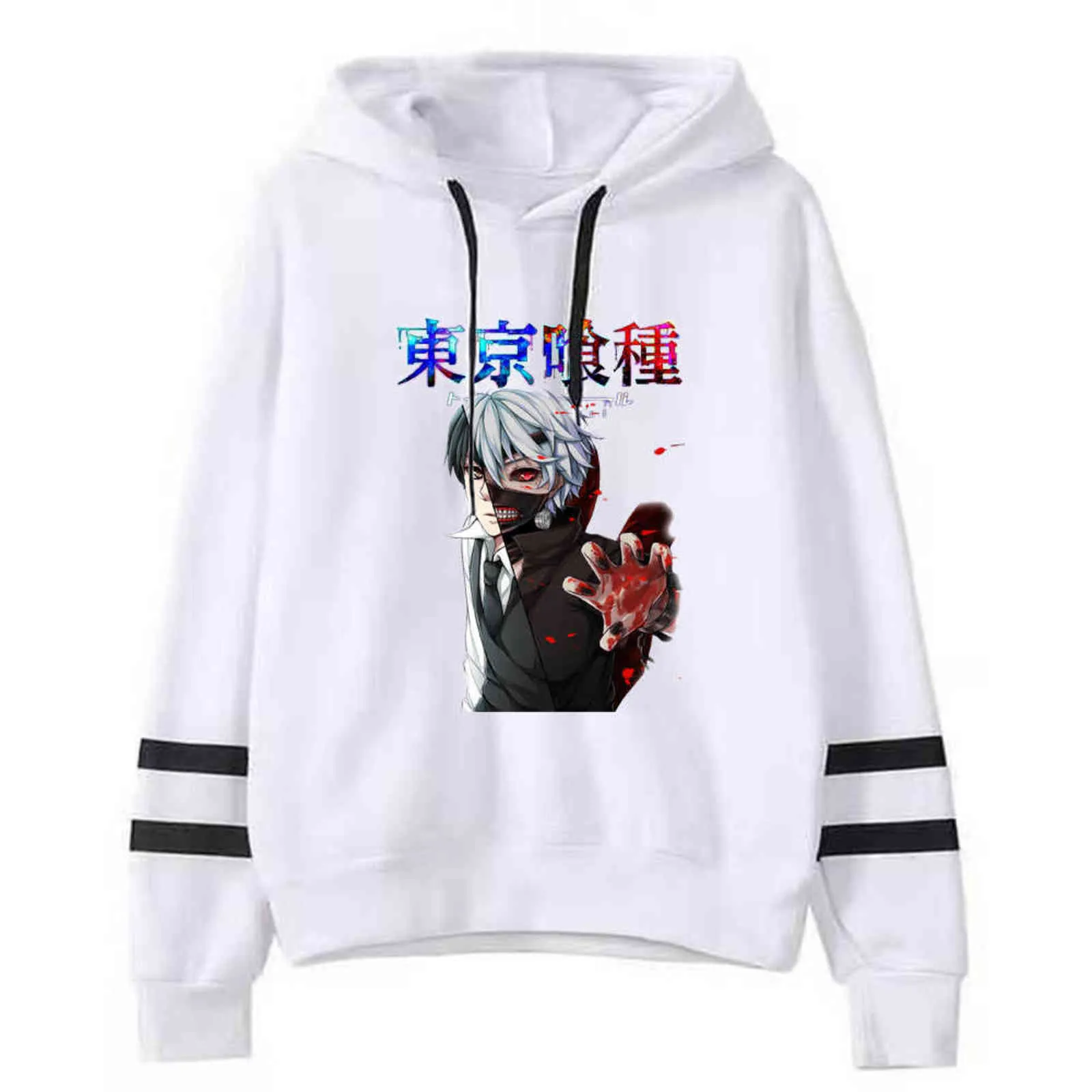 Kaneki Ken Hoodie Langarm Tokyo Ghoul Sweatshirt Pullover Tops Unisex Y211118