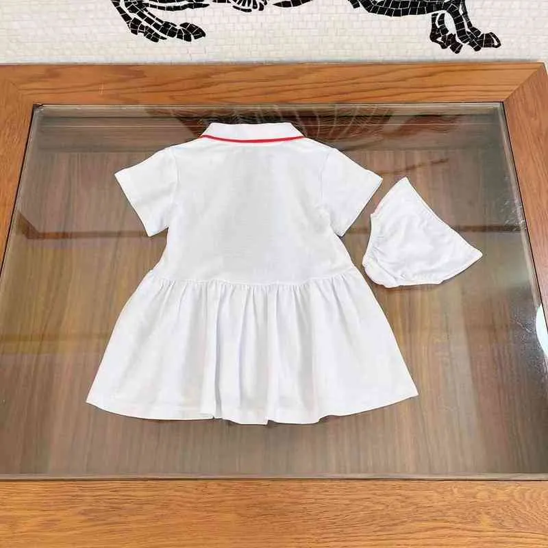De alta qualidade Designer de luxo high-end roupas infantis bebê vestido + calcinha 2022 verão novo estilo de manga curta vestido y220310