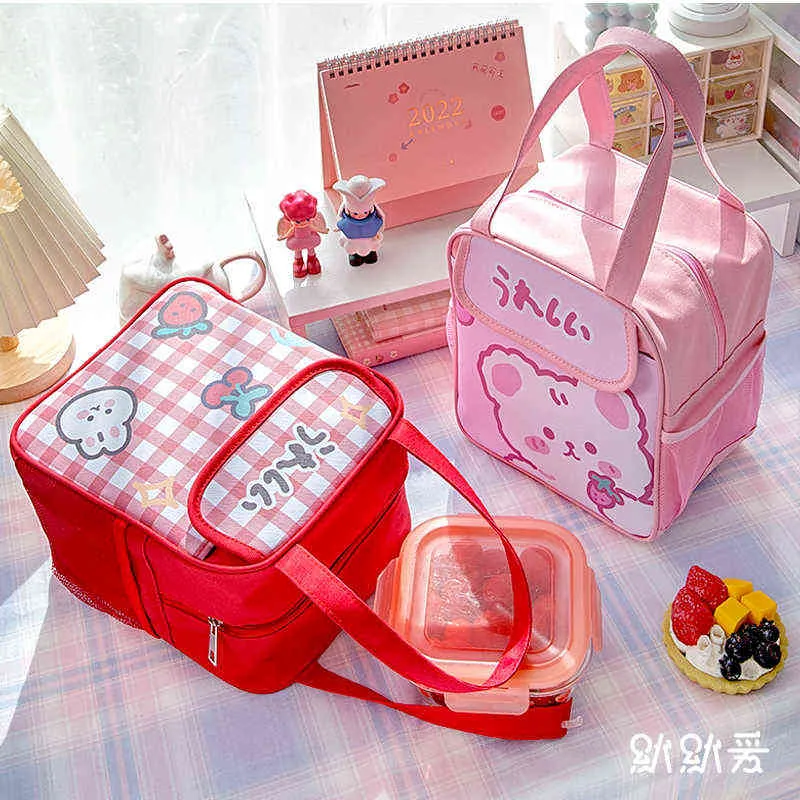 Kawaii sac à déjeuner femmes mignon ours pique-nique voyage thermique petit déjeuner boîte filles école enfant pratique fourre-tout sacs de nourriture 118 211102268o