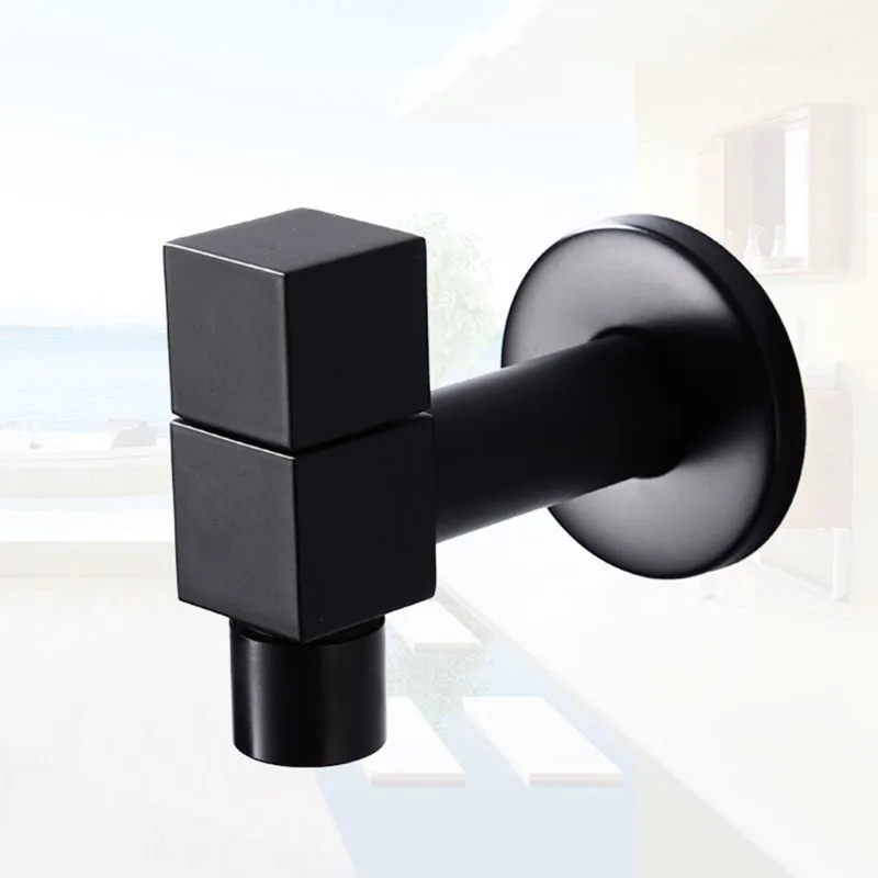 Black Metal Ropper Faucet Wall Wall Washingle Tap Bath Bath Water Mop Pool Taps giardino Cucina Dropship6145821