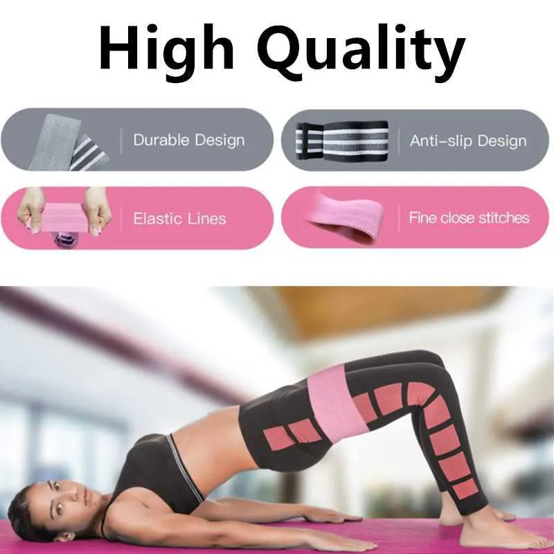 Réglable Heavy Duty Tissu Bande Hip Booty Boucles De Résistance Ensemble pour Femmes Yoga Home Workout Crossfit Core Strength Fitness H1026