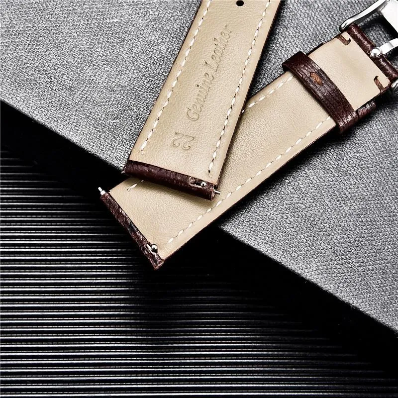 Bracelets de montre motif autruche Bracelet en cuir véritable pour 4 40mm 44mm Bracelet Galaxy classique 42mm 46mm258T