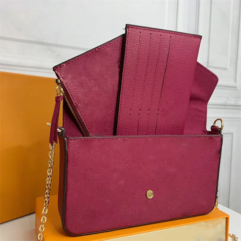 Borse a tracolla firmate classiche Borse a tracolla da donna Borsa Portafoglio di lusso Pochette Felicie Borse a catena Pochette Hobos Portafogli dorati stile 3 pezzi