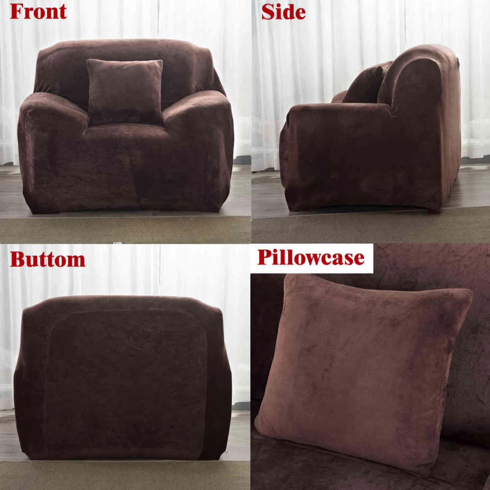 Plush Thick Sofa Cover for Living Room Adjustable Elastic Corner Couch Covers Sectional Slipcover Decor Sofa Chaise Cover Lounge 211102