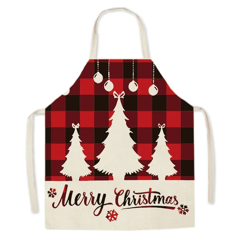 Tablier de Noël coton lin maison cuisine sans manches smock fête parent-enfant tablier décoratif T2I52806