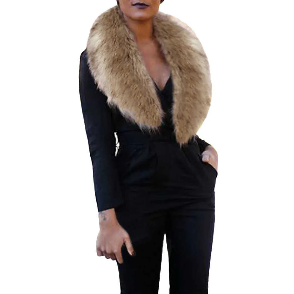 Topy Kobiety Faux Fur Collar Stałe Szalik Szal Kołnierz Jesień Zimowy Wrap Harajuku ukradł Ciepłe wiatroszczelne szaliki Dropshipping Y H0923