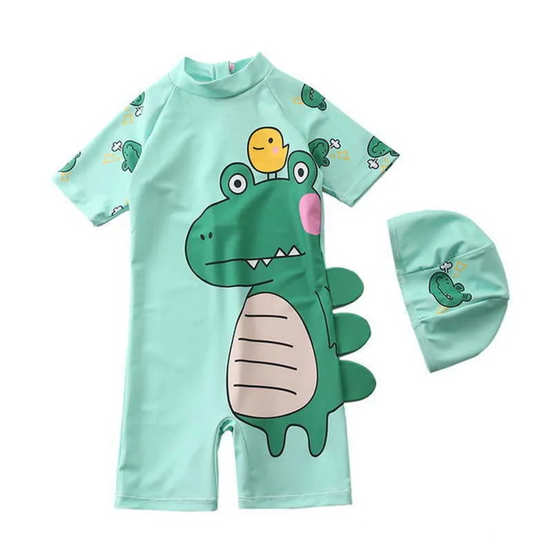夏の子供たちの男の子の水着漫画の恐竜の水着かわいいスタイルの服E8017 210610
