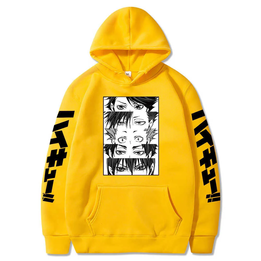 2021 Anime Haikyuu Augen Männer Hoodie Männer/Frauen Harajuku Sweatshirt Hohe Schule Pullover Mit Kapuze Jacke Sportswear Hoodies Kleidung Y0803