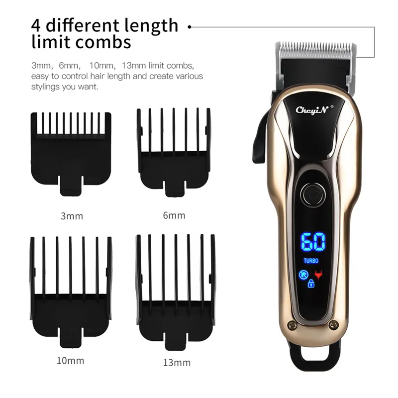 Profesjonalne Barber Hair Clipper Mężczyźni Akumulator Elektryczny Blad Głośnik Golarka Broda Nose Body Trymer Razor Golenia Maszyna docinek 220216