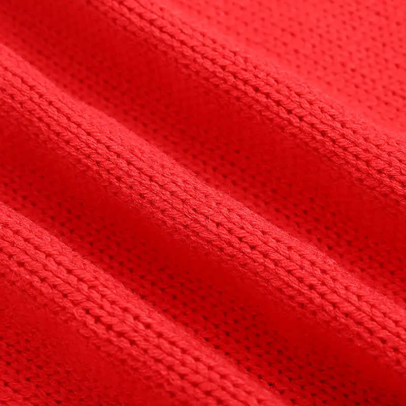 Pulls rouges solides Pull Femme Casual Plus Taille Pull doux surdimensionné Femmes Automne Hiver Tricoté Pull de Noël 210415