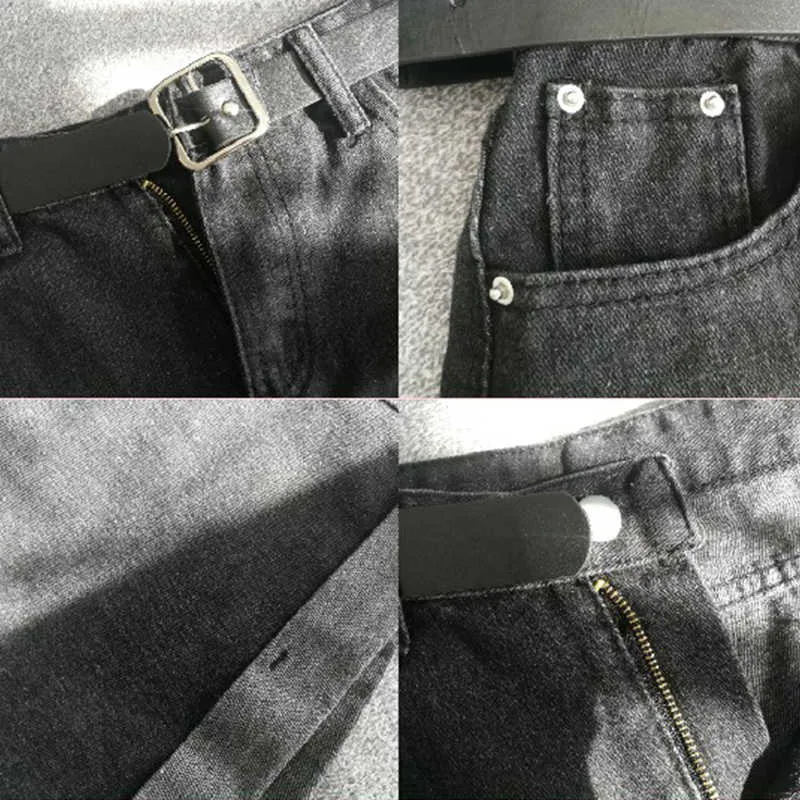 Ailegogo Streetwear Cintura alta Mulheres Blue Denim Shorts com Cinto Verão Casual Feminino Largura Tamanho 2XL jeans 210719