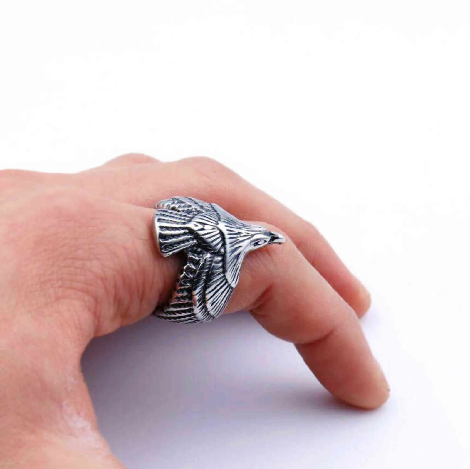 Punk Animal Eagle Ring Pour Hommes Mâle Taille De Doigt Réglable G1125