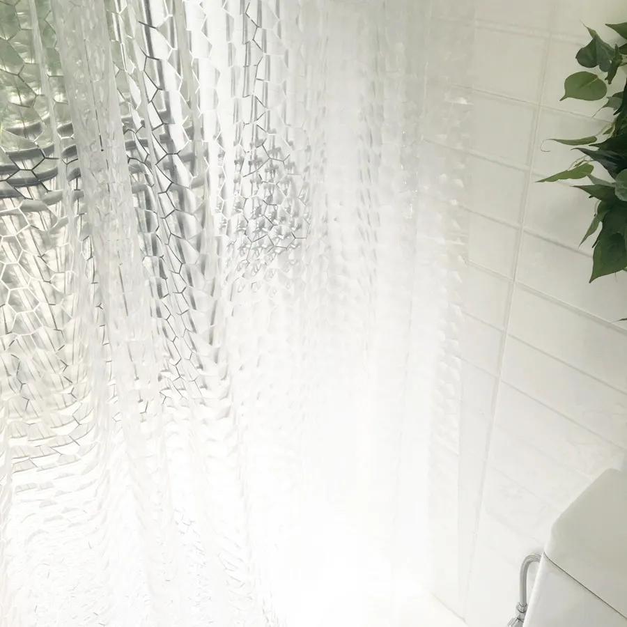 Waterproof 3D Thickened Transparent Shower Curtain Multi-Size With Hooks Bathing Sheer Home Decoration Bathroom Accessaries D25 210402