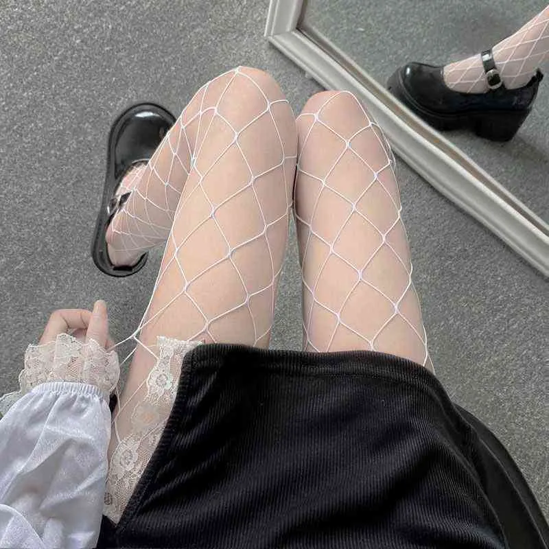 Sexy mulheres cintura alta cintura fishnet meia clube meia-calça calcinha meia-calça meia meh lingerie anime lolita cosplay trajes 2021 y1119