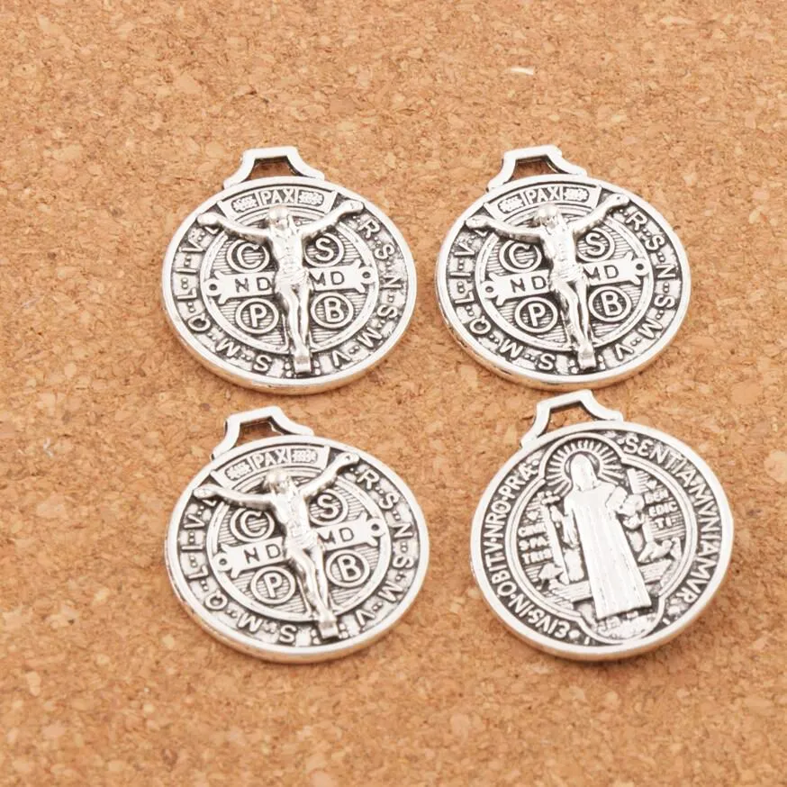 Alliage Jésus Benedict Patron Medal Crucifix Cross Charms Antique Silver Gold Bronze Pendendants 24x21mm L1658 RÉSULTATS DE BIJOUR COMPONE257Z