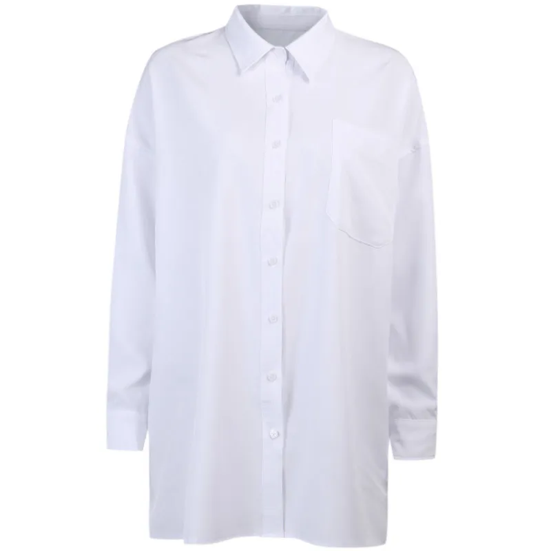 Vrouwen Blouse Mode Casual Stijlvolle Big Size White Shirt Casual Losse Lange Mouw Dame Streetwear Vrouwelijke Shirt Elegante Top 210515