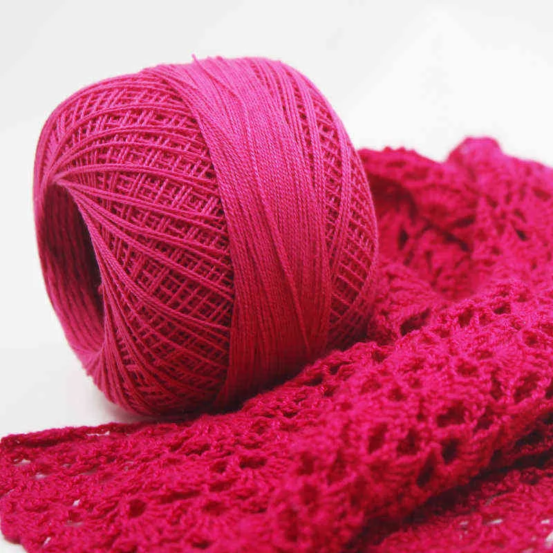 50g / boule Dentelle Crochet Fil Cordon Coton Laine Fils Fins Corde Broderie Dentelle Bijoux DIY À La Main Fils À Tricoter Fil 5 # Y211129