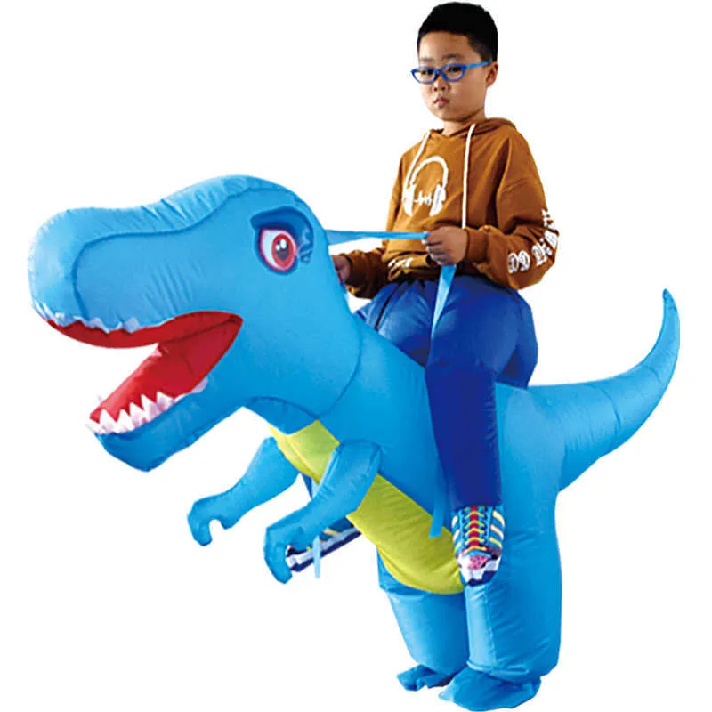 Adult Kids Inflatable Costume Halloween Dragon Dinosaur Cosplay TRex Fancy Dress Children Ride On Dino Purim Costumes G09256386182