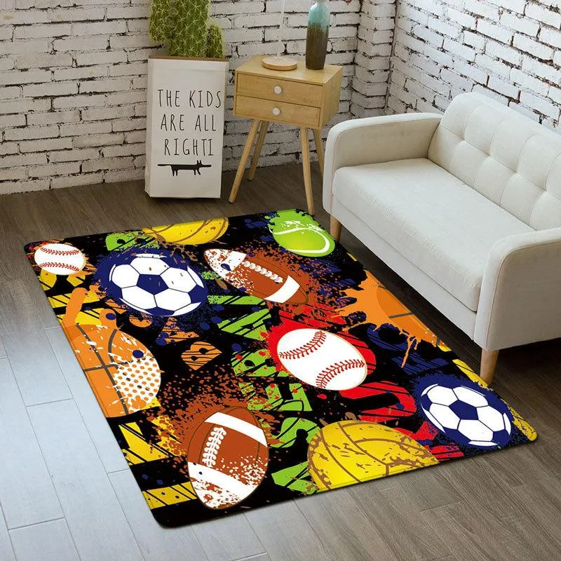 Dywany 3D sypialni dywaniki piłkarskie chłopcy grają dywan na dywan do domu dekoracje kuchni mata rodzica-dziecko i mecze piłki nożnej 332o