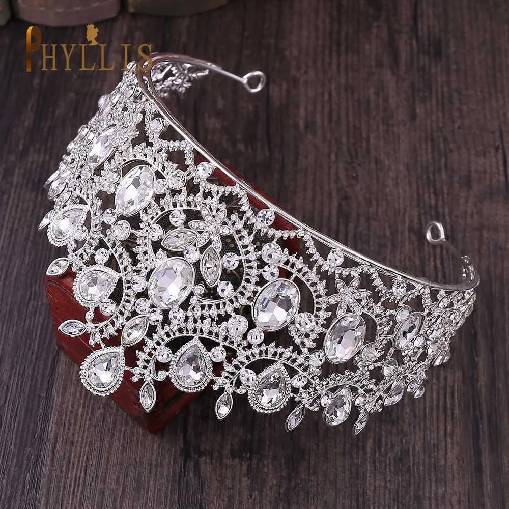 A44 Österrikisk Crystal Headband Bridal Crowns och Tiaras Royal Bridal Headwear Luxury Bröllop Headpiece Kvinnor Hår Smycken X0726