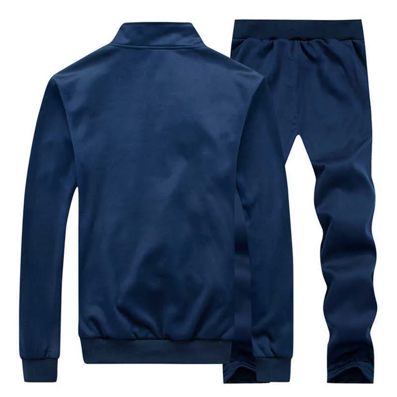 Spring Men Tracksuit Color ColorSwear Sports Men's sets veste + pantalon décontracté survêtement mâle gymnase Sweet-shirt 2 pièces 210806