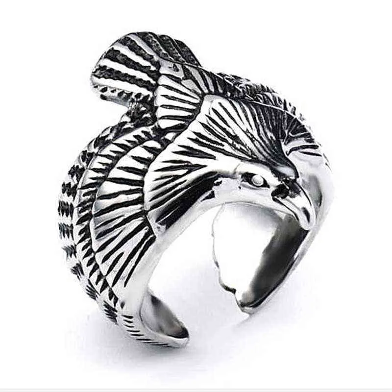 Punk Animal Eagle Ring For Men Male Adjustable Finger Size G1125