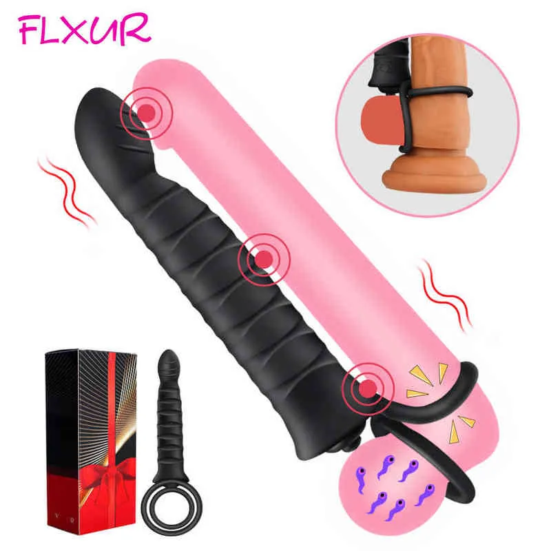 Nxy vibratori sesso Flxur doppia penetrazione giocattoli strapon dildo cinturino sul pene vagina anale coppie uomo 1220