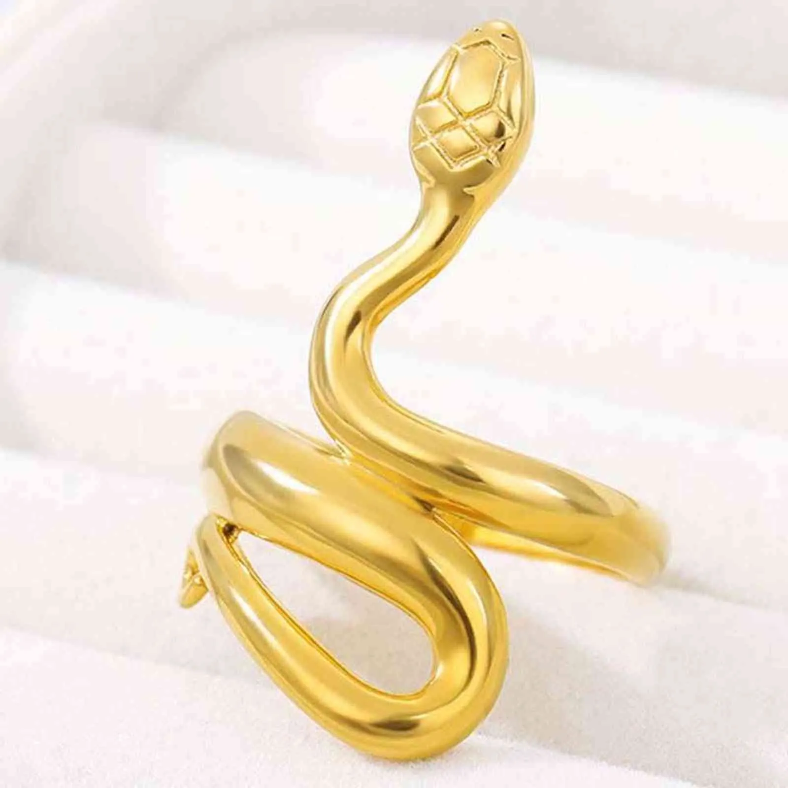Na moda estilo coreano metal serpente em forma de anel punk hip-hop mulheres homens Único índice irregular anel de dedo anel de jóias presentes G1125