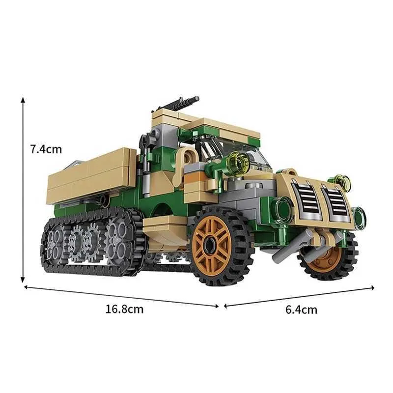 1078 PZ + Blocchi di costruzione Modello di robot da guerra militare trasformato figure di carri armati Nave in elicottero Giocattoli bambini Città Q0624