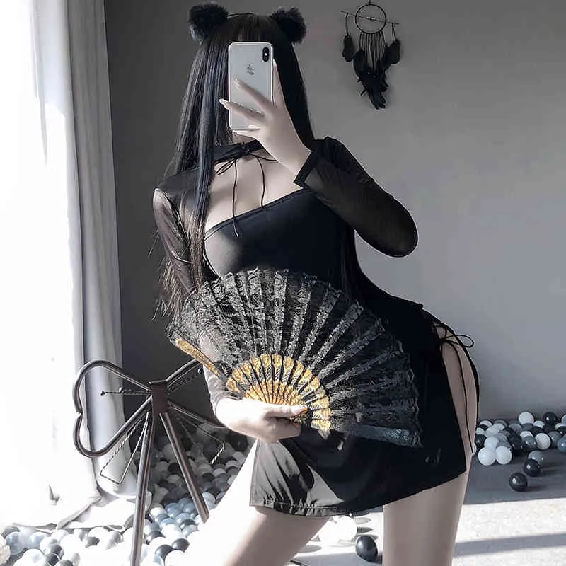 Sexy Cosplay Lingerie Femmes Slim Cheongsam Robe Dames Costumes érotiques Costumes Babydoll Robes Soft Vêtements de nuit