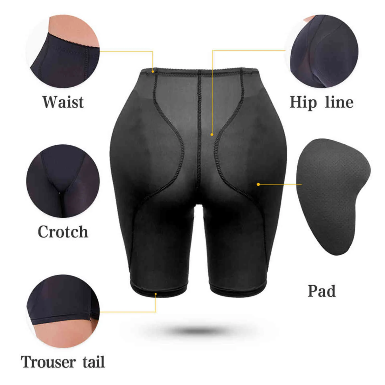 Falso Bunda Push Up Women Buttock Padding Panties Canties Treinador de Cintura ShapeWear Enhancer Enhancer Trimmer Pad Hip Pad Body Shaper Shorts 211029