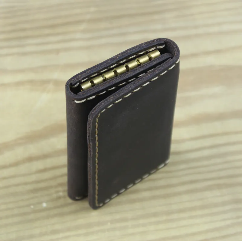 Portemonnaie Vintage Echtleder 100% Handarbeit Hochwertige Schlüsselhalter Herrenetui Damen Organizer Modetasche Tasche