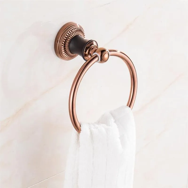 Anello portasciugamani in acciaio inossidabile oro rosa oro appeso rotondo semplice europeo accessori da bagno Anelli290F