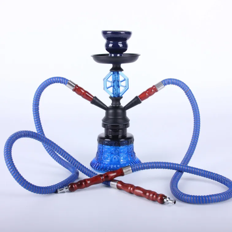 Arabisk hookah dubbelrör liten hookah flaska glas cigarettbeslag hookahs shis 4 färg att välja