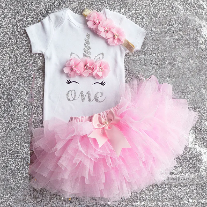 Peuter Baby Meisje It039s Mijn Eerste 1e Verjaardag Tule Tutu Jurk Outfits Zomer Eenhoorn Partij Baby Kleding Kleine Baby kleden5720883