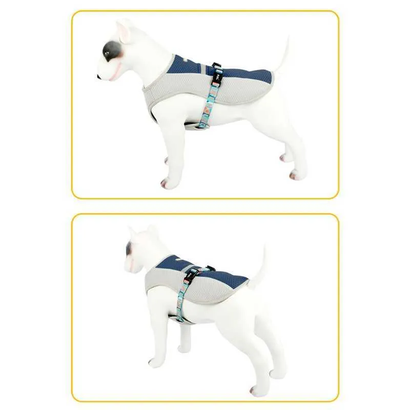 Hundkylning Vest Harness Outdoor Puppy Cooler Vest Reflective Safety Sun-Proof Pet Hunting Coat S-XL 211007