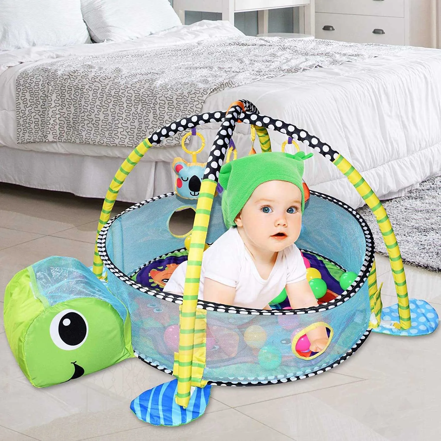 3-i-1 Baby Aktivitet Gym Mat Play Mat Pedagogiska Leksaker Pussel Crawling Fantsett Spädbarn Spel Pappa Spela Rug Gift för Barn Boys Girls 210724