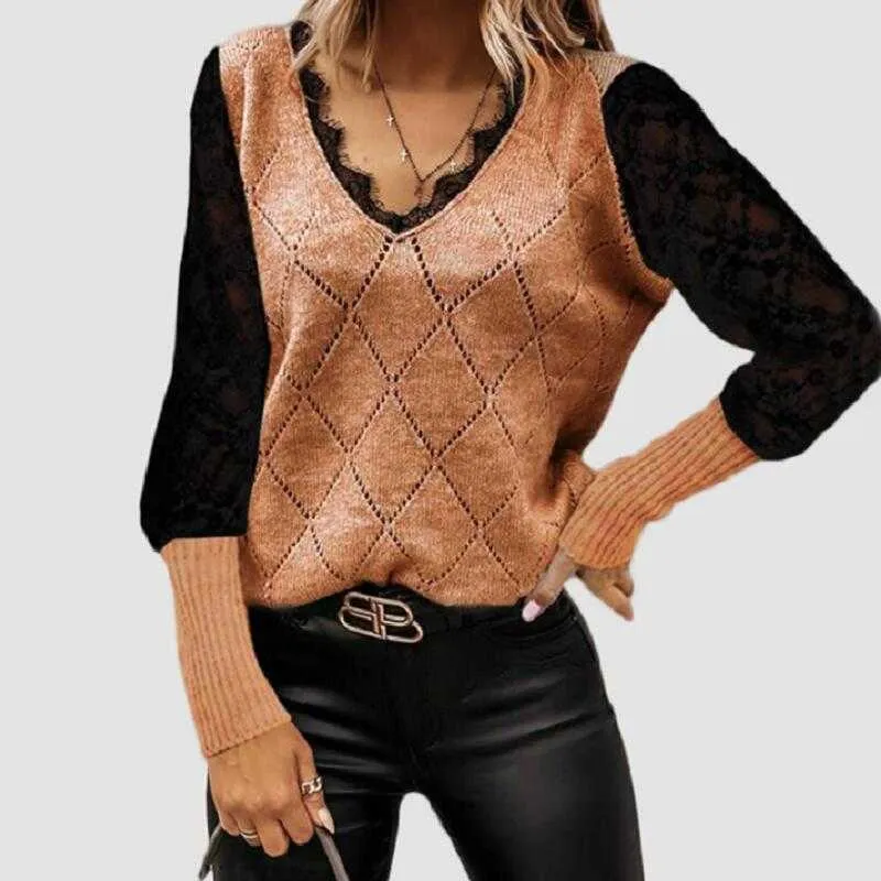 Herfst Hart Luipaard Print Knit Trui Elegante Pearl Kralen Vrouwen Zoete Casual Truien Winter Warm O Neck Lange mouw Pullover 211011