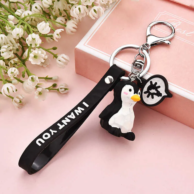 Cartoon Delphin Pinguin Ente Seepferdchen Schlüssel Kette Persönlichkeit Trendy Auto Schlüsselbund Kreative Praktische Geschenk Handtasche Schlüsselanhänger G1019