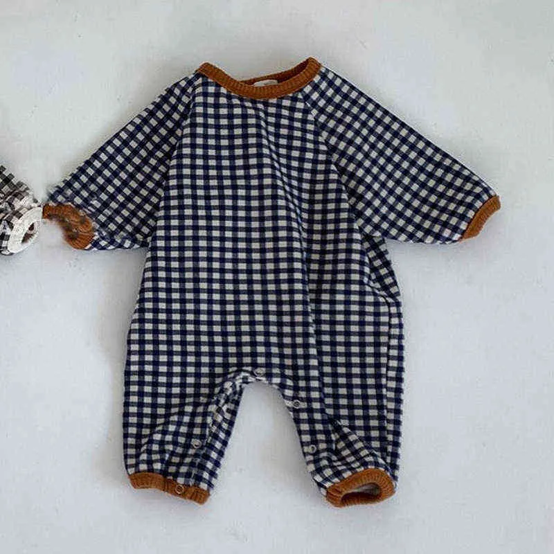 Moda bebê menina macacão macacão Bonito de manga longa macacão infantil roupas de algodão crianças meninos casuais 211229