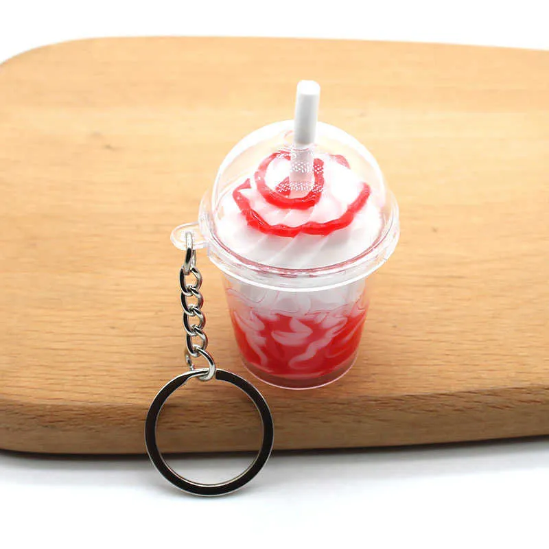 Porte-clés de simulation de crème glacée en Six couleurs, pendentif mini tourbillon de blé, tasse sundae, bijoux de couple, ornements de sac de voiture, 6 pièces, G1019