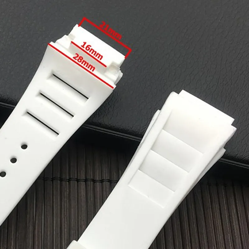 Pulseira de relógio com barra de mola de borracha de silicone de 28 mm para RM RM011246R