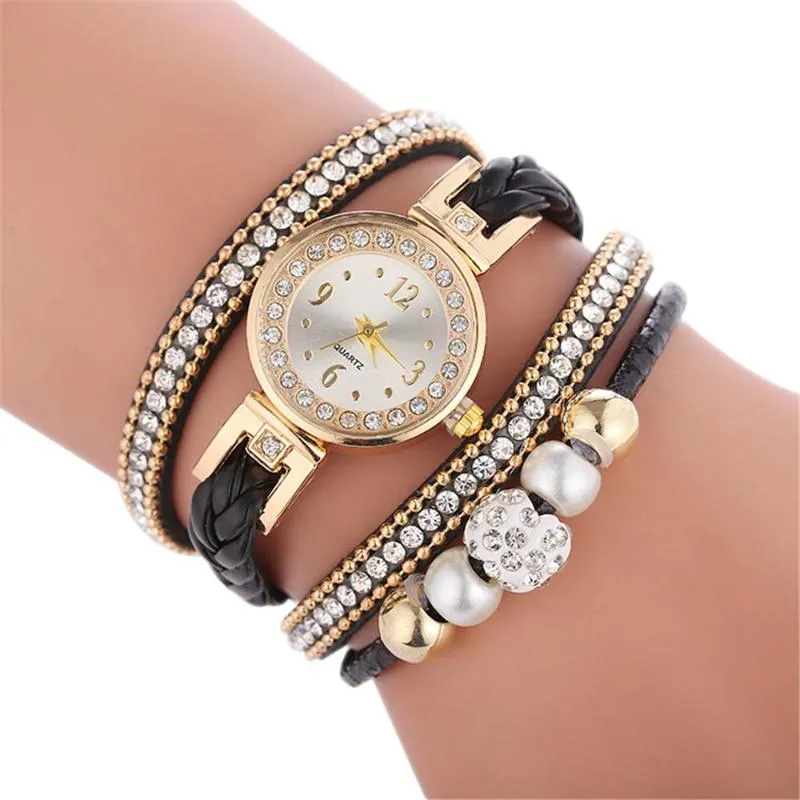 Hochwertige schöne Mode Frauen Armband Uhr Ladies lässig runde analoge Quarzgelenk Zegarek Damski F1 Armbanduhren 257a