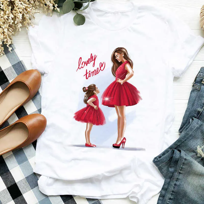Женская рубашка печать прекрасный промежуток времени мода девушка мама одежда мама мама дамы графический печатный тройник топ футболка женская футболка x0527