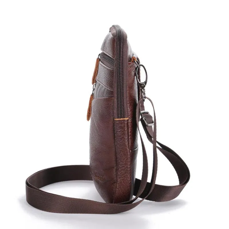 Bolsas de cintura para hombres genuinos paquetes de cuero bolsillo bolso de teléfono macho small cofre shoulse belt 2021 diseñador cruzbody2653
