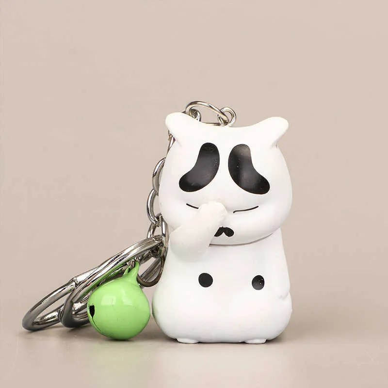 Drôle chat porte-clés mignon dessin animé Animal pendentif porte-clés porte-clés porte-clés sac à main charmes femmes Couple cadeau bijoux accessoires G1019